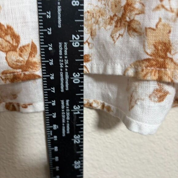 Charter Club Blouse Women's XL Linen Luxury V-Neck Boho Pleated Beaded Top - Picture 5 of 8